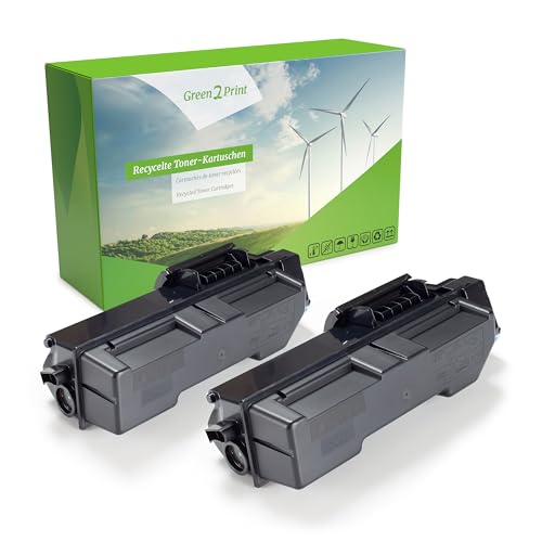 Green2Print Toner Doppelpack, 2 Kartuschen 2X 7200 Seiten ersetzt Kyocera TK-1160, 1T02RY0NL0 passend für Kyocera ECOSYS P2040DW, P2040DN von Green2Print