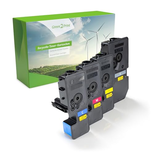 Green2Print Toner Toner-Set, 4 Kartuschen 1x 2600, 3X 2200 Seiten passend für Kyocera ECOSYS M5521CDW, M5521CDN, P5021CDW, P5021CDN von Green2Print