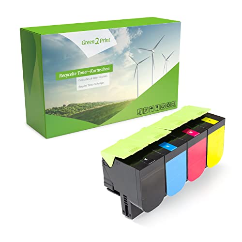 Green2Print Toner Toner-Set, 4 Kartuschen 1x 4000, 3X 3000 Seiten passend für Lexmark CS310N, CS310DN, CS410N, CS410DN, CS410DTN, CS510DE, CS510DTE von Green2Print