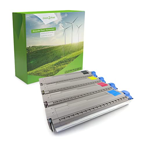 Green2Print Toner Toner-Set, 4 Kartuschen 1x 7000, 3X 7300 Seiten passend für Oki C822N, C822DN, C822 von Green2Print