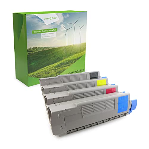 Green2Print Toner Toner-Set, 4 Kartuschen 1x 8000, 3X 2000 Seiten passend für Oki C5650, C5750 von Green2Print