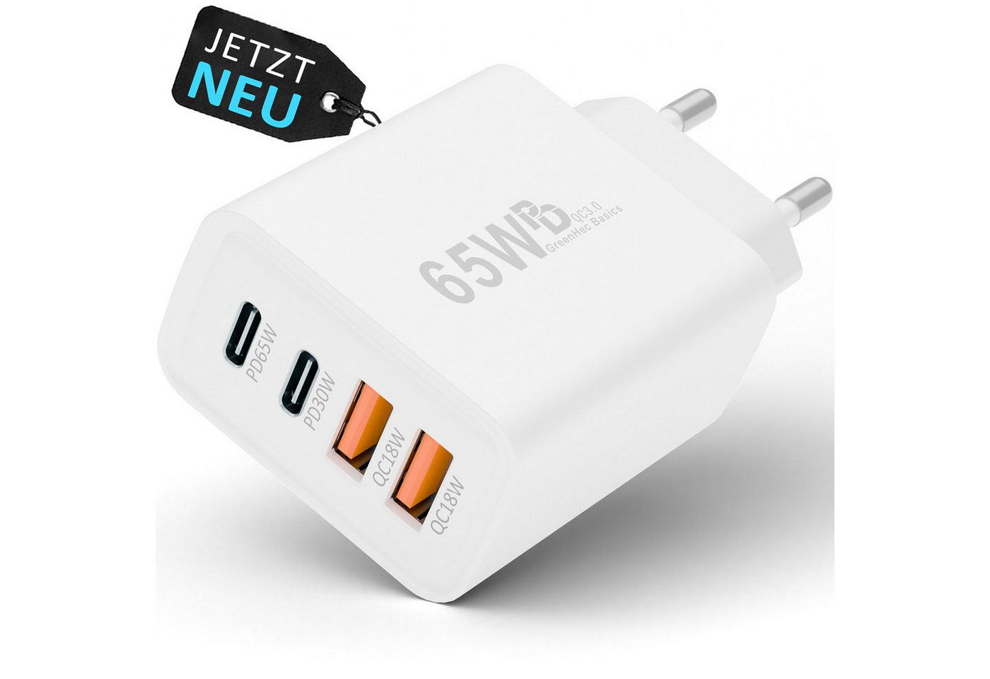 GreenHec 65w USB-C Ladegerät Mehrfach Steckdose Mehrfachstecker USB-A Charger Schnelllade-Gerät (50 mA, Spar-Set, Universelle Kompatibilität, 4 fach Netzteil Adapter Macbook quick charge Ladestation type c port) GreenHec 65w USB-C Ladegerät Mehrfach Steckdose Mehrfachstecker USB-A Charger Schnelllade-Gerät (50 mA, Spar-Set, Universelle Kompatibilität, 4 fach Netzteil Adapter Macbook quick charge Ladestation type c port) von GreenHec