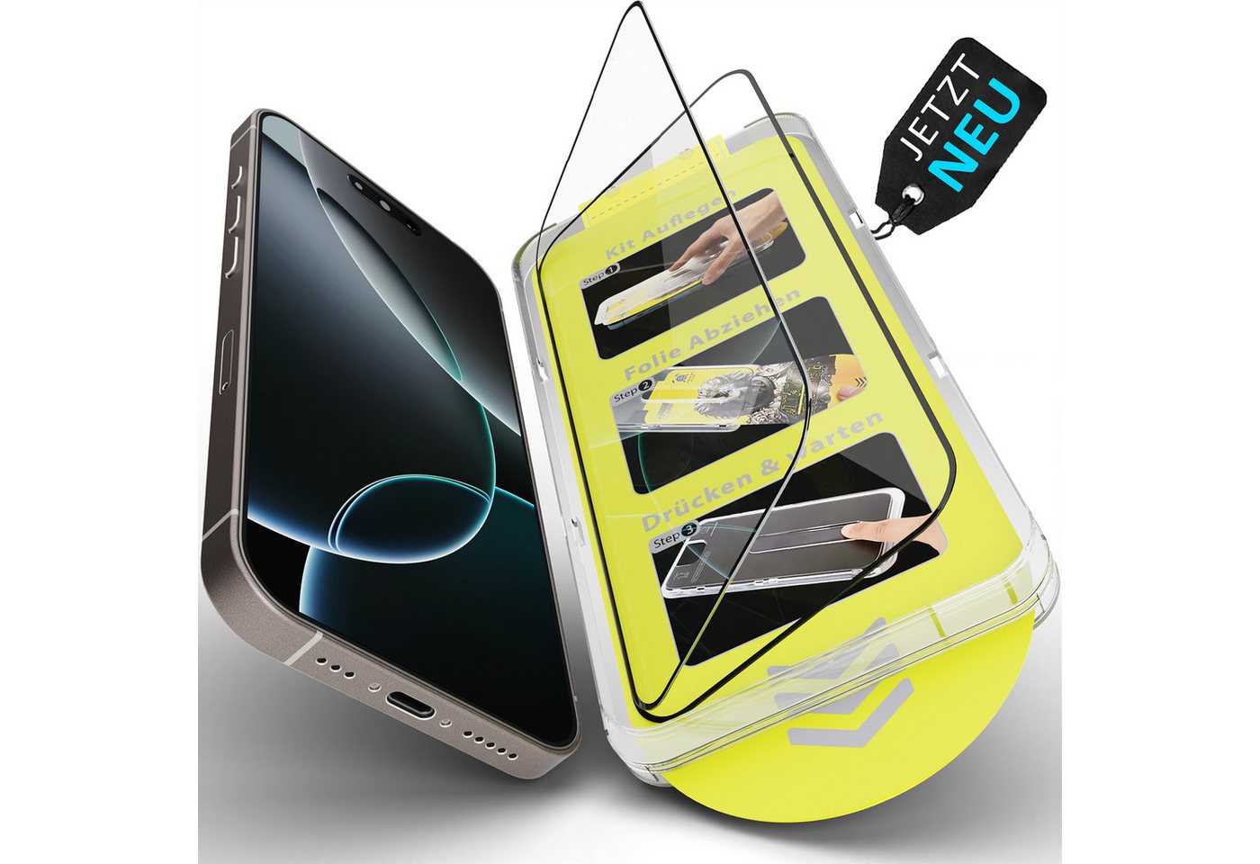 GreenHec Displayschutzglas Panzerfolie iPhone 16 15 14 13 Pro Max Schutzfolie Displayschutz Glas, Handy Screen Protector, Schutzglas transparent dünn, stoßfest GreenHec Displayschutzglas Panzerfolie iPhone 16 15 14 13 Pro Max Schutzfolie Displayschutz Glas, Handy Screen Protector, Schutzglas transparent dünn, stoßfest von GreenHec
