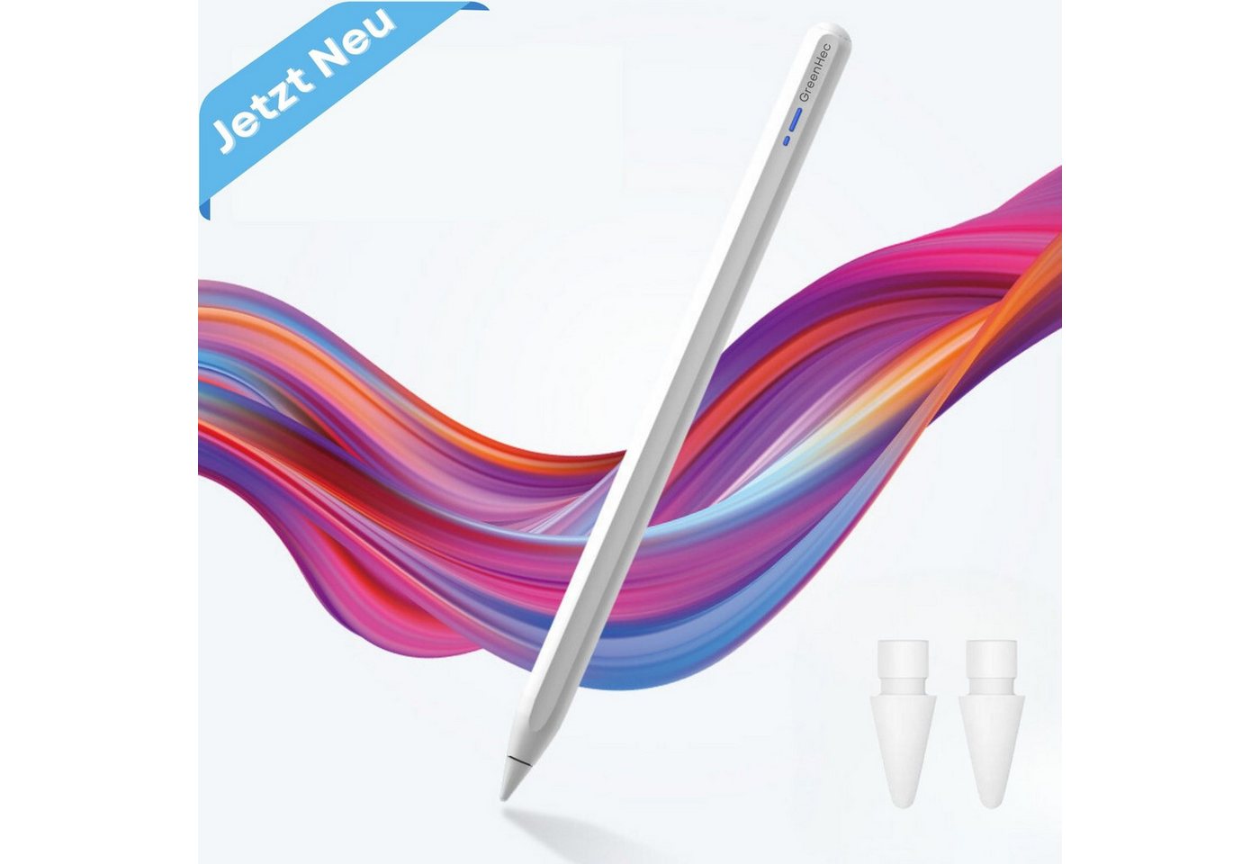 GreenHec Eingabestift iPad Stift Magnetischer Wireless Stylus Pen Buletooth Pencil 2. Gen. (10h Akku), Pencil 2. Generation kabellos für iPad Pro und Air von GreenHec