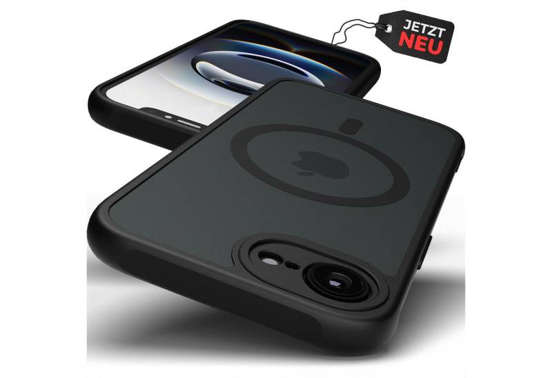 GreenHec Handyhülle iPhone 16e handyhülle, MagSafe Case Schwarz Cover Schutzhülle 6,1 Zoll, Black Magnetring Cover Bumper, Stoßfest - Schutzhülle Kameraschutz von GreenHec