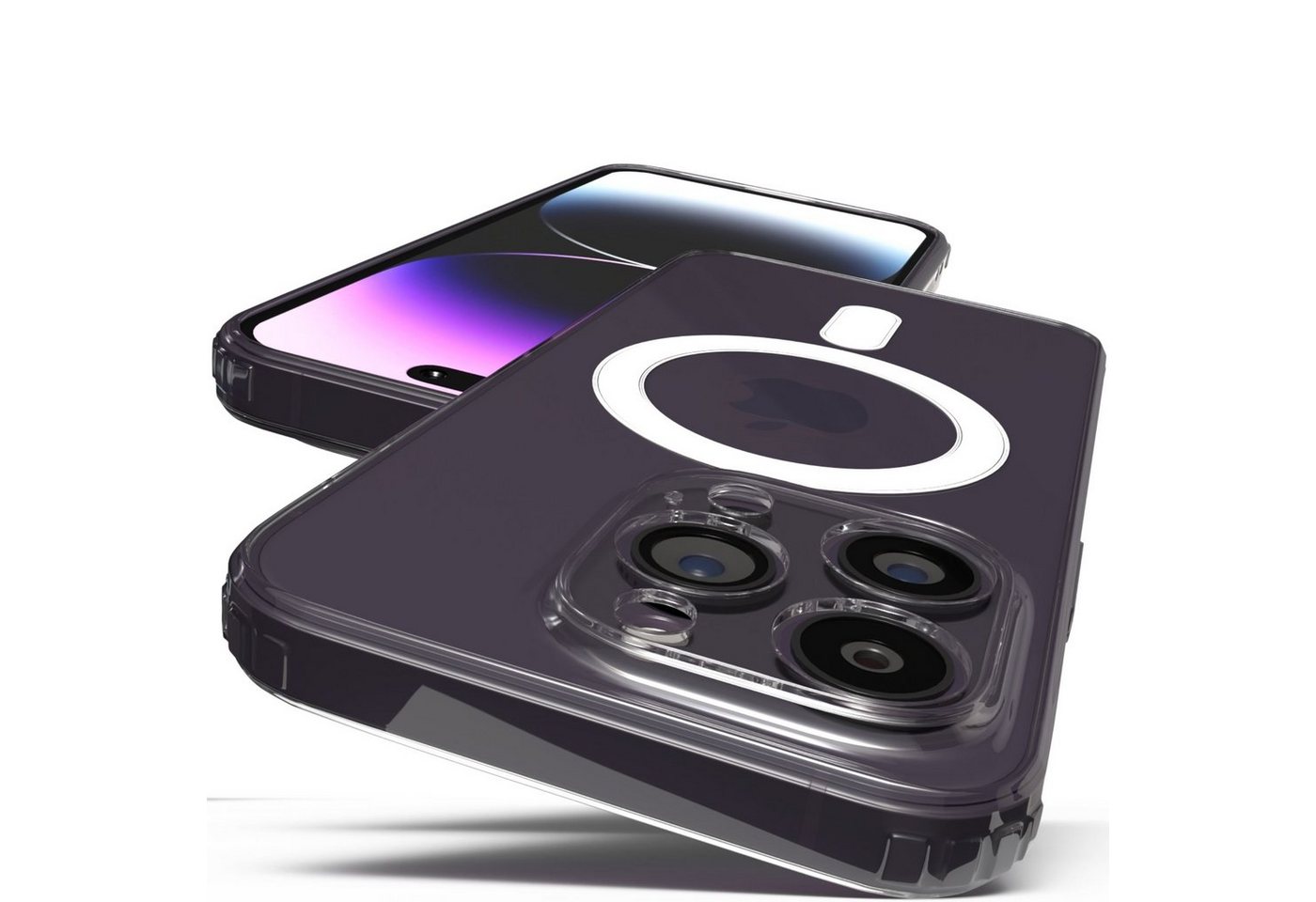 GreenHec Handyhülle MagSafe Transparent Kameraschutz Magnet Clear Case Durchsichtig, Wireless Charging PowerGrip DropDefender Anti-Gelb OmniShield von GreenHec