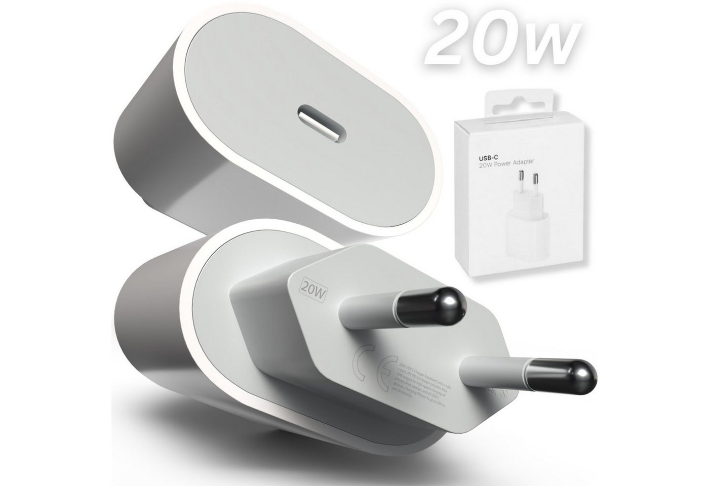 GreenHec Ladegerät Power Adapter + Ladekabel für Apple iPhone 14 13 12 11 SE USB-Ladegerät (20W 2m Lightning Datenkabel, Schnellladekabel, Charger, Netzteil) von GreenHec