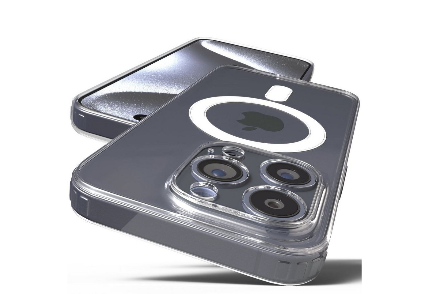 GreenHec iPhone Handyhülle PowerGrip Magnet Case (Kameraschutz) & MagSafe Wireless Charger (15W Bend Protection, DropDefender, OmniShield, Anti-Gelb) von GreenHec