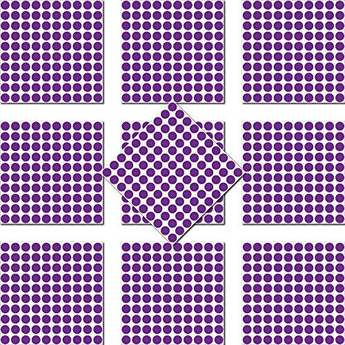 1000 Klebepunkte 10mm selbstklebend farbige Punkt Aufkleber PVC Deko Folie Etiketten Inventur (violett) von GreenIT