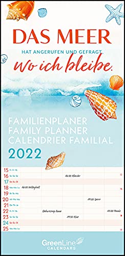 GreenLine Sprüche 2022 Familienplaner -Wandkalender - Familien-Kalender - 22x45 von GreenLine