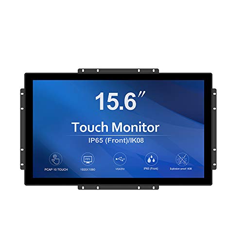 GreenTouch 15,6 Zoll 10 Punkte Open-Frame-Touch-Display, industrieller PCAP-Touchscreen-Monitor, VGA+HDMI+DVI-Anschluss – 16:9… von GreenTouch