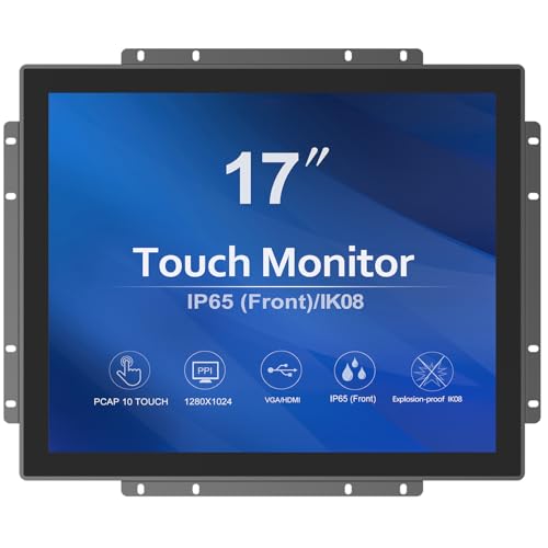 GreenTouch 17 Zoll 10 Punkte Open Frame Industrie-Touch-Monitor - PACP -1280X1024-LED-Display Metallgehäuse mit integriertem HDMI-, DVI- und VGA-Anschluss von GreenTouch