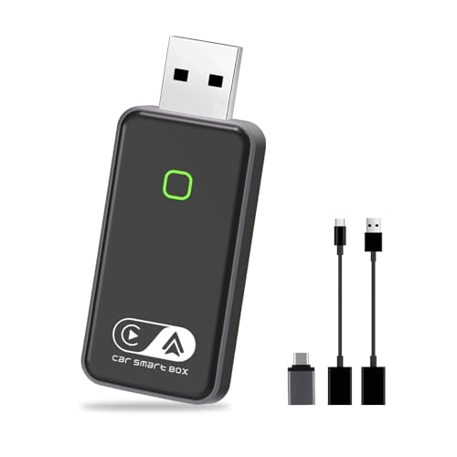 2024 CarPlay Wireless iOS & Android Auto Wireless Adapter [2-in-1], Adapter Konvertieren Sie Wired in Wireless Android Auto Wireless für Auto mit Carplay oder Android Auto, automatische Verbindung von GreenVacShop