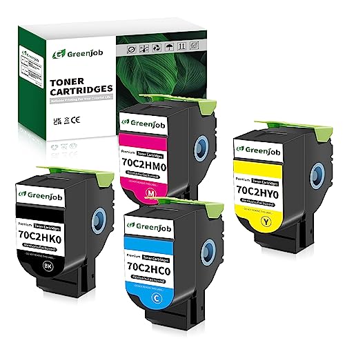 Greenjob CS310 Toner kompatibel mit Lexmark CS310n CS310dn CS410n CS410dn CS410dtn CS510de CS510dte Drucker (4000 Seiten BK, 3000 Seiten CMY) 70C2HK0 70C2HC0 70C2HM0 70C2HY0 von Greenjob