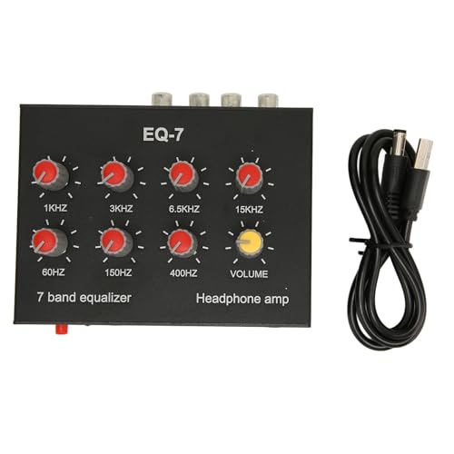 7-Band-Sound-Equalizer 3,5 mm Schnittstelle 7-Band-Car-Audio-Grafik-Equalizer 12 DB Hohe Basseinstellung Zweikanal-Digital-Equalizer Auto-Sound-Equalizer von Greensen
