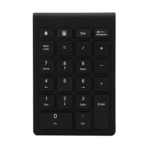 Greensen Drahtlose Nummernblöcke, Numerische Tastatur, 22 Tasten, Tragbare Finanzbuchhaltungs-Nummerntastatur für Laptop, PC, Desktop, Notebook (Black) von Greensen