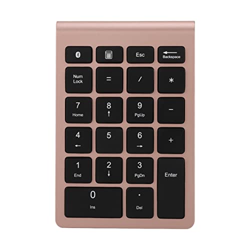 Greensen Drahtlose Nummernblöcke, Numerische Tastatur, 22 Tasten, Tragbare Finanzbuchhaltungs-Nummerntastatur für Laptop, PC, Desktop, Notebook (Roségold) von Greensen