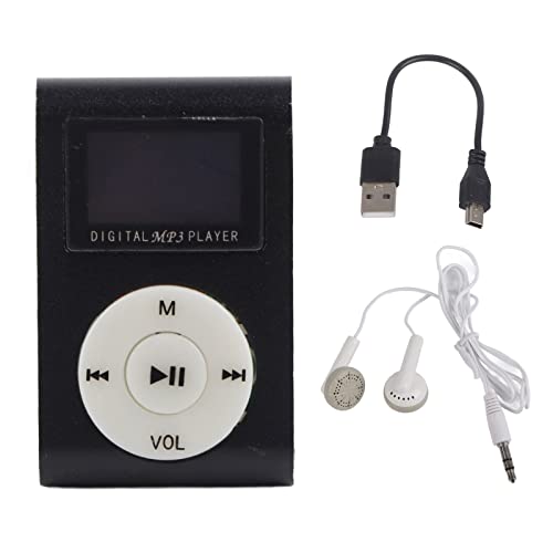 MP3-Musik-Player, Tragbarer -Sport-MP3-Player 1 X 3,5 Mm mit Kopfhörer und USB-Kabel für Laufsport (Black) von Greensen