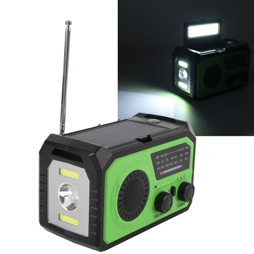 Notfall-Kurbelwetter-Radio mit 16.000 MAh-Akku, 3 Ladeoptionen, Solarradio mit Kompass, Taschenlampe Zum Überleben von Greensen