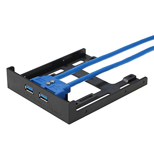 USB 3.0 Frontplatte Hub 2 Port -Expansionsbucht, Computerfrontplatte, Adapterkabel für PC Desktop 2.5 mit 20pin Bis USB3.0 60 cm Halterung von Greensen