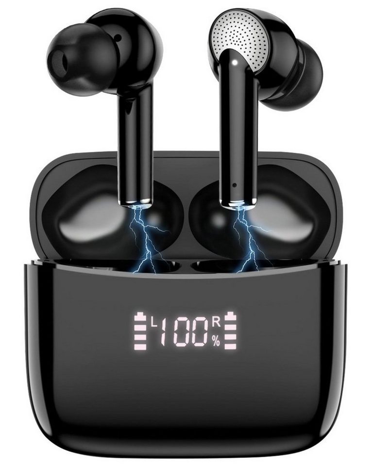 Greensky Kopfhörer Kabellos, Bluetooth 5.2 mit Ladecase, HiFi Stereo wireless In-Ear-Kopfhörer (Mit LED-Anzeige, Rauschunterdrückung, ANC Aktive Noise Cancelling, ENC Clear Calls) von Greensky