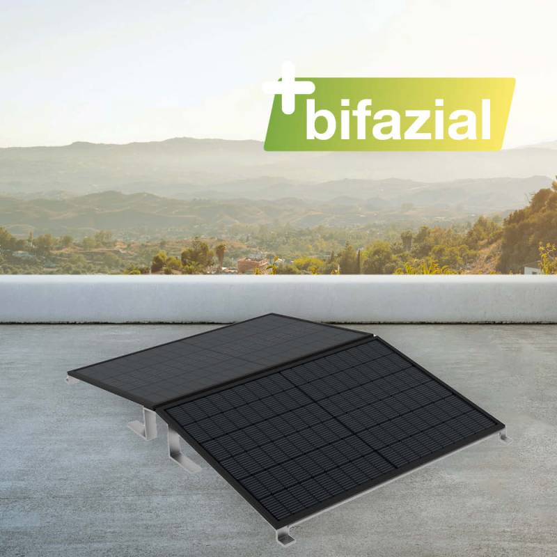 Balkonkraftwerk Flachdach 900/800 Doppelmontage bifazial von Greensolar