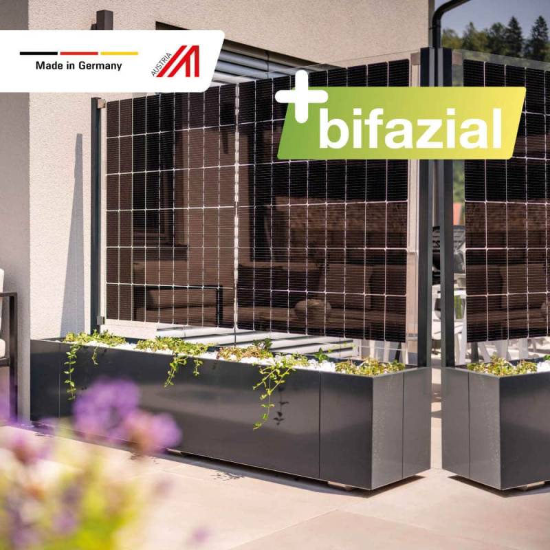 Solarpflanzkasten 840/800 Aluminium anthrazit bifazial “premium line” von Greensolar