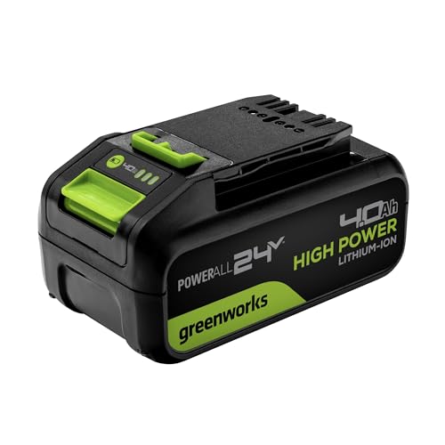 Greenworks 24V 4Ah Akku High Power(Li-Ion 24V 4,0 Ah wiederaufladbarer leistungsstarker Akku passend für alle Geräte der 24 V Greenworks Tools Serie), 2 Jahre Garantie - G24B4HP1100 von Greenworks