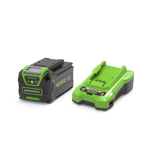 Greenworks 40V Akku & Universal Ladegerät Kit - Original leistungsstarker 4Ah Lithium-Ionen Akku mit 2A Ladegerät, kompatibel mit allen Greenworks 40V Garten- und Elektrowerkzeugen - GSK40B4 Greenworks 40V Akku & Universal Ladegerät Kit - Original leistungsstarker 4Ah Lithium-Ionen Akku mit 2A Ladegerät, kompatibel mit allen Greenworks 40V Garten- und Elektrowerkzeugen - GSK40B4 von Greenworks