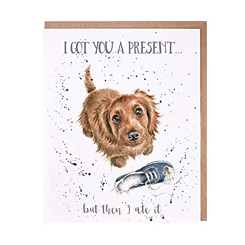 Greeting Card Wrendale Geburtstagskarte mit Aufschrift "I Ate Your Present", Weiß von Greeting Card