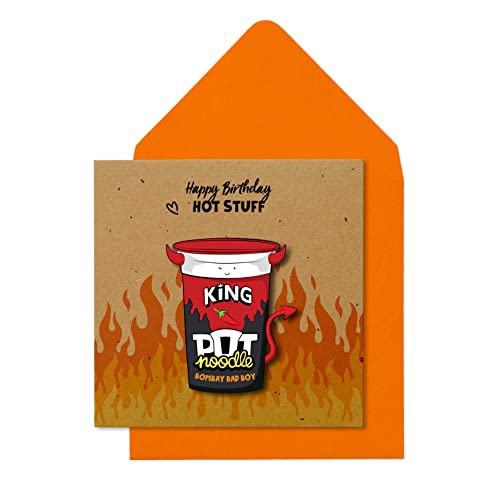 Lustige Pot Nudel Geburtstagskarte - Hot Stuff Bombay Bad Boy Eco Kraftkarte von Greeting Card
