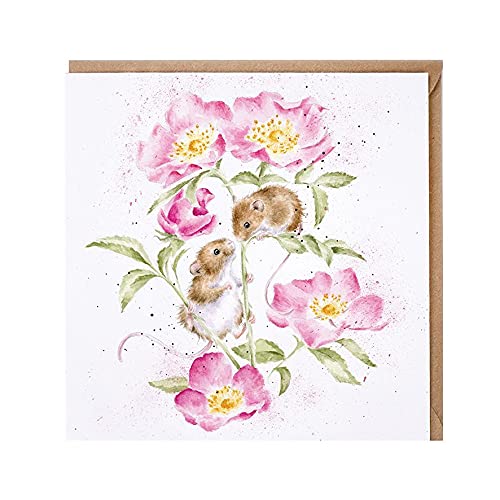 Wrendale Geburtstagskarte, Mäuse mit Blumen von Greeting Card