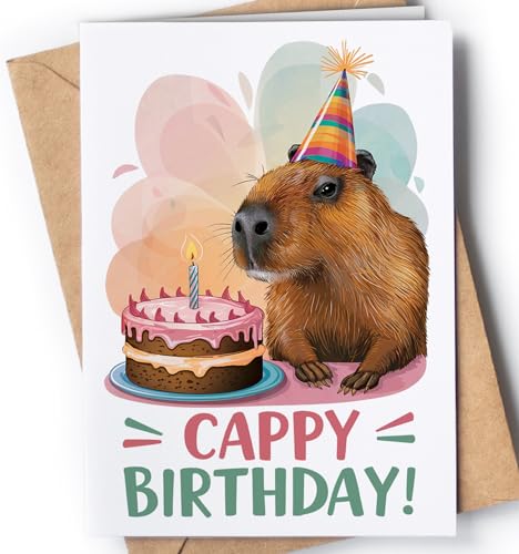 Lustige Geburtstagskarte für Frauen und Männer - Original Capybara Motto Geburtstagskarte für Schwester oder Bruder - Witzige Wortspielkarte zum 30., 40., 50., 60., 70., 80., 90. - Cappy Lustige Geburtstagskarte für Frauen und Männer - Original Capybara Motto Geburtstagskarte für Schwester oder Bruder - Witzige Wortspielkarte zum 30., 40., 50., 60., 70., 80., 90. - Cappy von Greeting Cards for Everyone