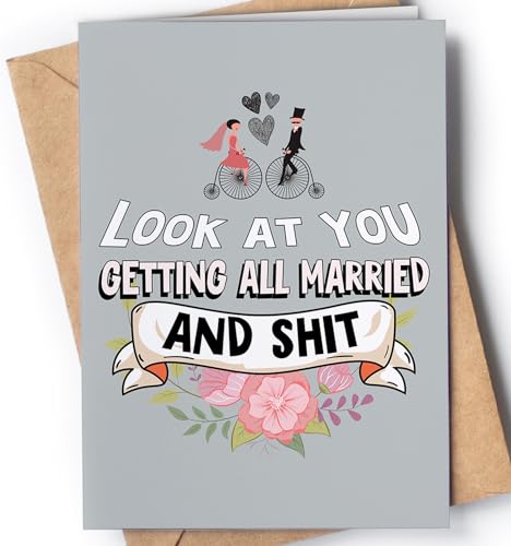 Lustige und originelle Hochzeitskarte mit Umschlag für Bräutigam und Braut | Witziges Geschenk zur Verlobung für Sie und Ihn | Lustiges Glückwunschgeschenk zur Hochzeitsparty oder Verlobungsfeier von Greeting Cards for Everyone