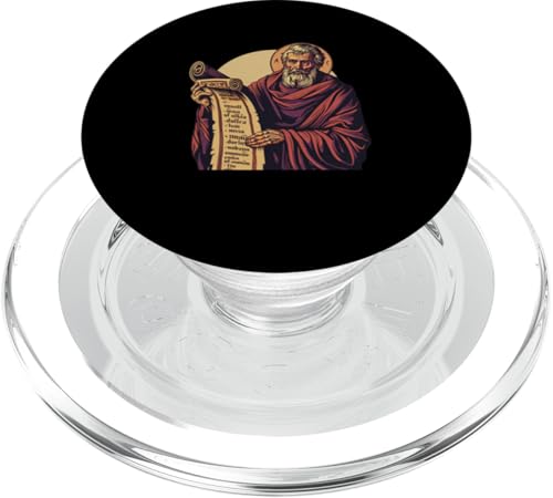 Gregor von Nyssa hält eine Schriftrolle PopSockets PopGrip für MagSafe von Gregory Of Nyssa Christian Catholic Designs