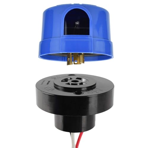 Greluma 1 Stück Fotozellen-Sensorschalter 105-305V mit Sockel, AC 220 V 10 A automatischer Ein-/Aus-Fotosteuerungsschalter, fotoelektrischer Sensorschalter für LED-Außenbeleuchtung von Greluma