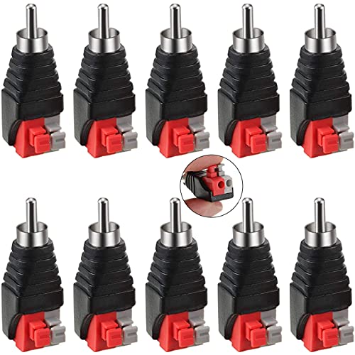 Greluma 10 Stück RCA zu Lautsprecher Kabeladapter Subwoofer Lautsprecher Phono Cinch Stecker zu AV 2 Schraubklemme Video Audio Feder Presse Typ Balun für CCTV Greluma 10 Stück RCA zu Lautsprecher Kabeladapter Subwoofer Lautsprecher Phono Cinch Stecker zu AV 2 Schraubklemme Video Audio Feder Presse Typ Balun für CCTV von Greluma
