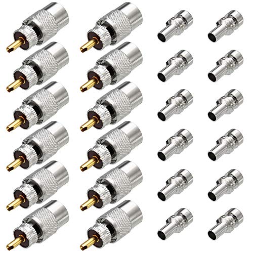 Greluma 12 Stk PL259 Stecker, UHF PL 259 Steckerlöt-Koax-Stecker mit Reduzierstück, RF Adapter 50 Ohm für RG59, RG8, RG8x, LMR-400, RG-213 Kompatibel mit Amateurfunk Greluma 12 Stk PL259 Stecker, UHF PL 259 Steckerlöt-Koax-Stecker mit Reduzierstück, RF Adapter 50 Ohm für RG59, RG8, RG8x, LMR-400, RG-213 Kompatibel mit Amateurfunk von Greluma