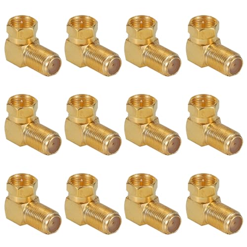 Greluma 12 Stk Rechtwinkliger Koax-Stecker, 90-Grad-F-Typ-Stecker auf Buchse, HF-Koaxialkabel-Stecker-Adapter für Wandfernseher, Modem, Wandplatte, Satellitenempfänger Greluma 12 Stk Rechtwinkliger Koax-Stecker, 90-Grad-F-Typ-Stecker auf Buchse, HF-Koaxialkabel-Stecker-Adapter für Wandfernseher, Modem, Wandplatte, Satellitenempfänger von Greluma