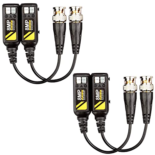 Greluma 2 Paar 8MP Passive HD BNC Video Balun Transceiver Sender AHD/TVI/CVI/CVBS Kabelanschlüsse für 4K 720P / 960P / 1080P / 3/4/5 / 8MP CCTV Überwachungskameras Greluma 2 Paar 8MP Passive HD BNC Video Balun Transceiver Sender AHD/TVI/CVI/CVBS Kabelanschlüsse für 4K 720P / 960P / 1080P / 3/4/5 / 8MP CCTV Überwachungskameras von Greluma