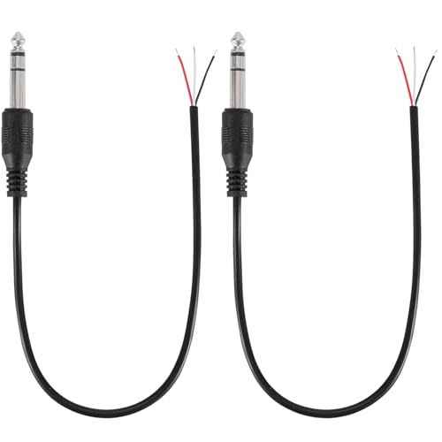 Greluma 2 Stk 0,3 m, 3 poliger 6,35 mm Stecker auf Lautsprecherkabel, 1/4 Zoll TRS Stereo Stecker auf blankes Kabel mit offenem Ende, 6,3 mm Klinken Audiokabel Pigtail Greluma 2 Stk 0,3 m, 3 poliger 6,35 mm Stecker auf Lautsprecherkabel, 1/4 Zoll TRS Stereo Stecker auf blankes Kabel mit offenem Ende, 6,3 mm Klinken Audiokabel Pigtail von Greluma