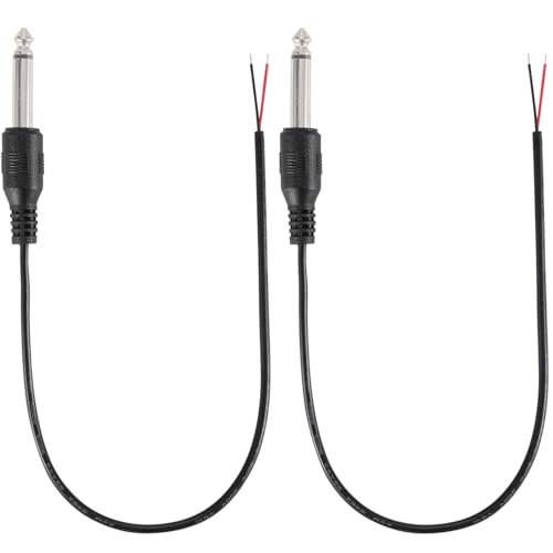 Greluma 2 Stk 0,3 m 6,35mm Stecker auf Lautsprecherkabel, 1/4 Zoll TS Mono Stecker auf blankes Kabel mit offenem Ende, 6,3mm Klinken Audiokabel Pigtail für Mikrofon Lautsprecherverstärker Greluma 2 Stk 0,3 m 6,35mm Stecker auf Lautsprecherkabel, 1/4 Zoll TS Mono Stecker auf blankes Kabel mit offenem Ende, 6,3mm Klinken Audiokabel Pigtail für Mikrofon Lautsprecherverstärker von Greluma