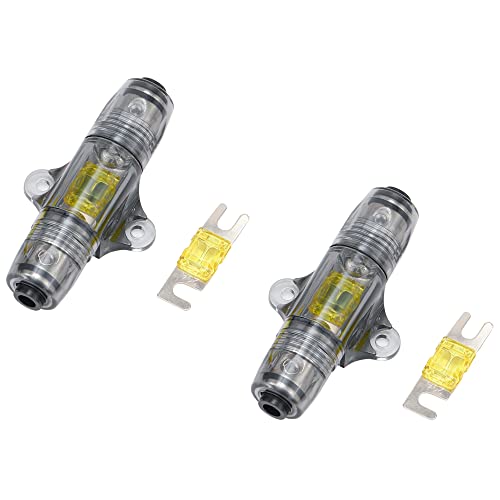 Greluma 2 Stk 20A 6-10 Gauge AWG Inline ANL MANL Sicherungshalter mit 2 Stück 20A Sicherung von Greluma