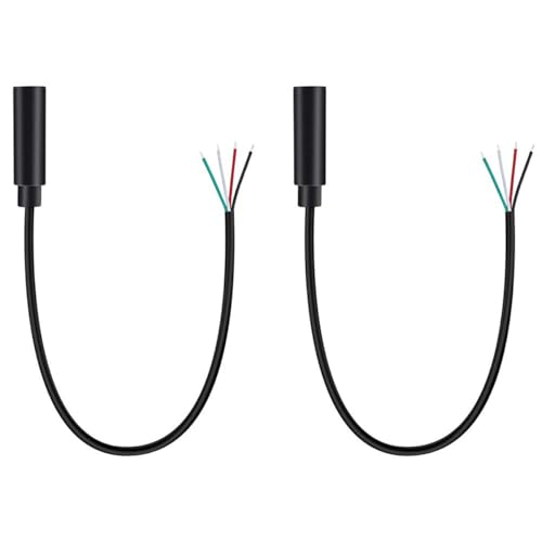 Greluma 2 Stk 3,5 mm 4 polige Buchse auf blanken Draht mit offenem Ende, 0,3 m TRRS-Stereo 1/8 Zoll-Buchsenanschlusskabel für Kopfhörer Headset Ohrhörer Greluma 2 Stk 3,5 mm 4 polige Buchse auf blanken Draht mit offenem Ende, 0,3 m TRRS-Stereo 1/8 Zoll-Buchsenanschlusskabel für Kopfhörer Headset Ohrhörer von Greluma
