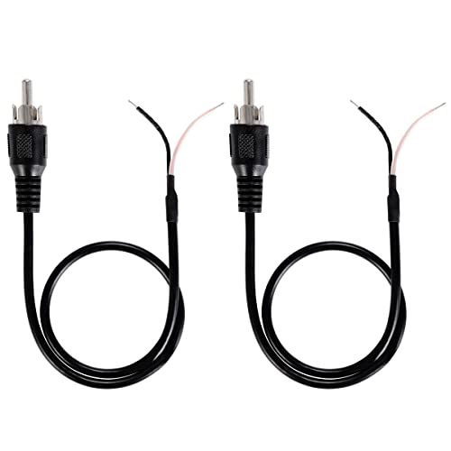 Greluma 2 Stk 30 cm Lautsprecherkabel RCA Stecker Klinkenstecker auf blankes Kabel offenes Ende Pigtail Audio/Video RCA Kabel für Verstärker-Empfänger-Lautsprecher von Greluma