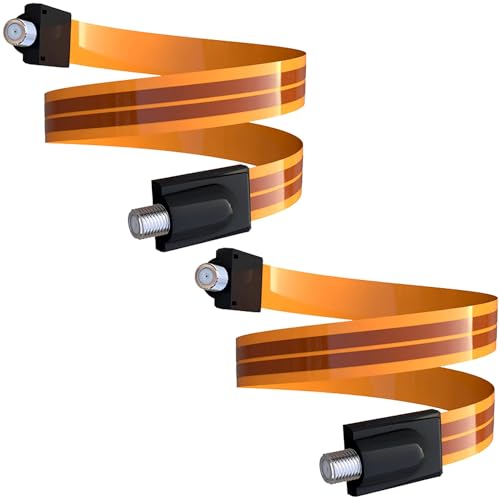 Greluma 2 Stk Flaches koaxiales RG6 F-Typ-Überbrückungskabel für Fenster und Türen, F-Buchse auf Buchse, Koaxialkabel, kompatibel mit TV-Antenne Greluma 2 Stk Flaches koaxiales RG6 F-Typ-Überbrückungskabel für Fenster und Türen, F-Buchse auf Buchse, Koaxialkabel, kompatibel mit TV-Antenne von Greluma