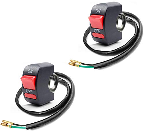 Greluma 2 Stk Motorrad Lenker Kippschalter Ein Aus Druckknopf Schalter Fahrrad Motorrad Tuning Teil für U5 U7 U2 LED Scheinwerfer Scooter Electrombile von Greluma