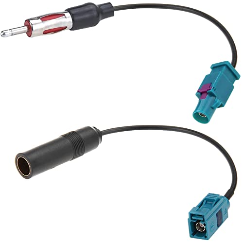 Greluma 2 STK Universal Fahrzeug Autoradio FM AM Radio Antenne Adapterkabel-Fakra Z Stecker&Buchse auf DIN Stecker Anschlusskabel für Autoradio Audio HD Radio Head Unit CD Media Player Receiver von Greluma