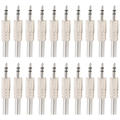 Greluma 20 STK 3,5mm Stereostecker, 1/8 Zoll TRS Stecker, 3,5mm 3 poliger Lötanschluss für Audiokabel zur Reparatur von Kopfhörern, Ohrhörern und Headsets. von Greluma