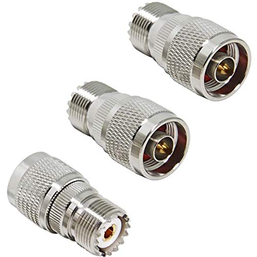 Greluma 3 Stk N-Stecker auf UHF-Buchse, N-Stecker auf PL259-Buchse SO-239-Koaxialstecker für RF-Funkantenne von Greluma